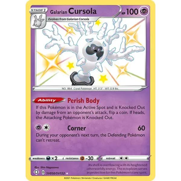 Pokemon Galarian Cursola (SV050) Lightly Played Holofoil