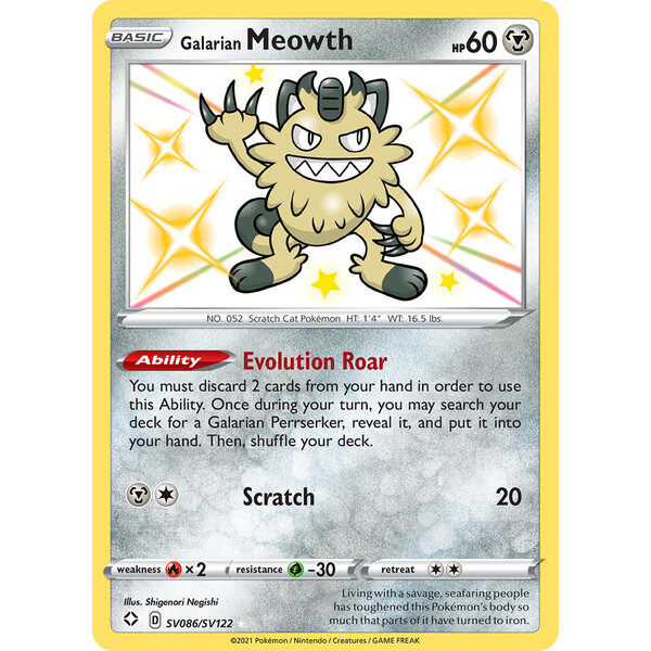 Pokemon Galarian Meowth (SV086) Lightly Played