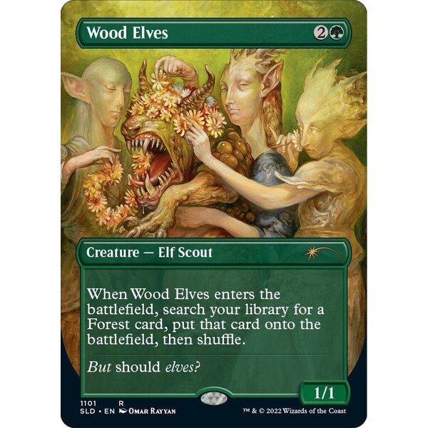 Magic: The Gathering Wood Elves (1101) Lightly Played Foil