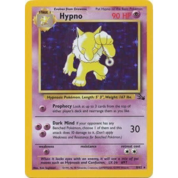 Pokemon Hypno (008) UNL Lightly Played Holofoil