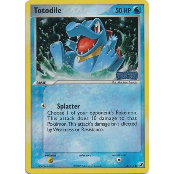 Pokemon Totodile (Stamped) (078) Damaged Reverse Holofoil