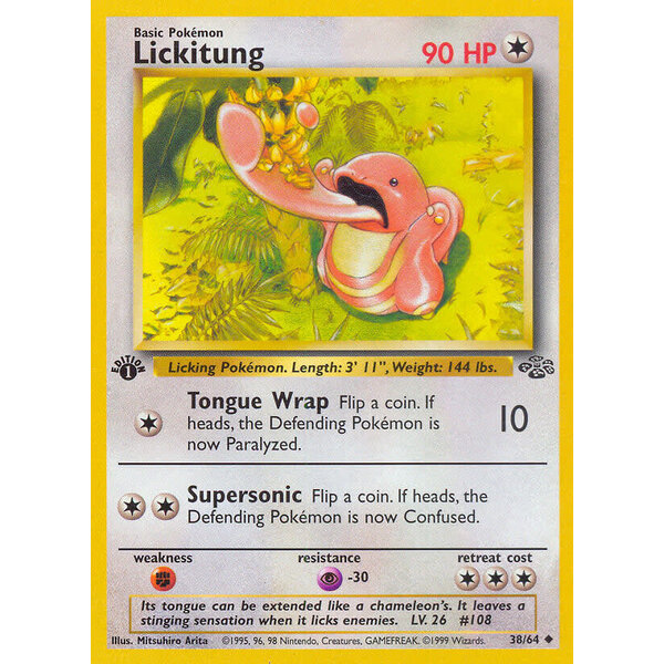 Pokemon Lickitung (38) 1st Edition Lightly Played