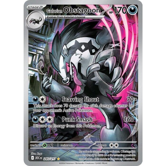 Pokemon Galarian Obstagoon (245) Lightly Played Holofoil