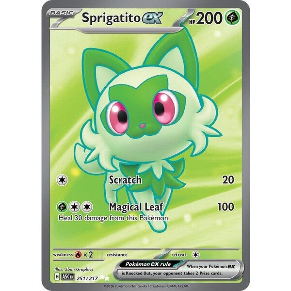 Pokemon Sprigatito ex (251) Lightly Played Holofoil
