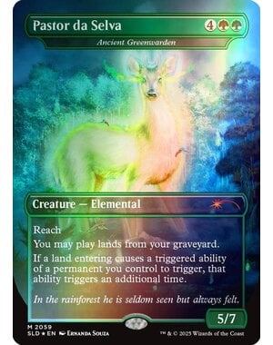 Magic: The Gathering Pastor da Selva - Ancient Greenwarden (Rainbow Foil) (2059) Lightly Played Foil