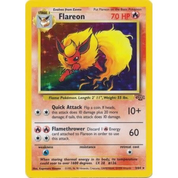 Pokemon Flareon (003) UNL Damaged Holofoil