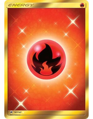 Pokemon Fire Energy (Secret) (167) Lightly Played Holofoil