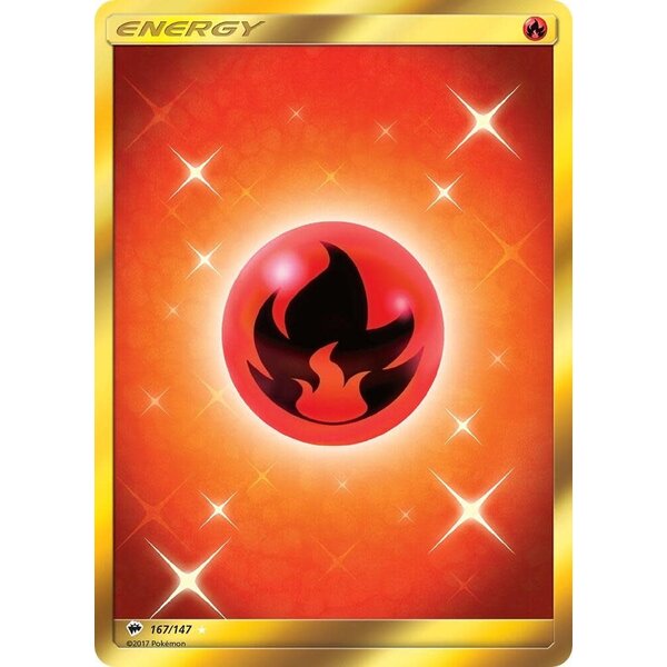 Pokemon Fire Energy (Secret) (167) Lightly Played Holofoil