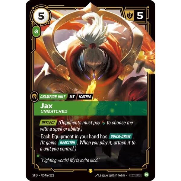 UVS Games Jax - Unmatched (Alternate Art) (054a) Near Mint