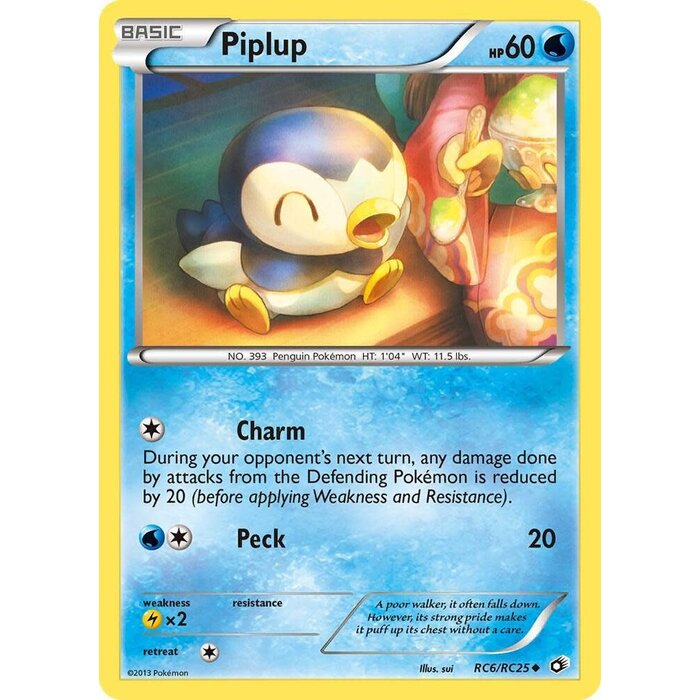 Pokemon Piplup (RC6) Lightly Played Holofoil