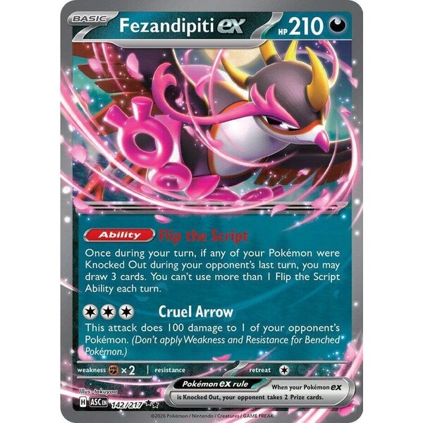 Pokemon Fezandipiti ex (142) Lightly Played