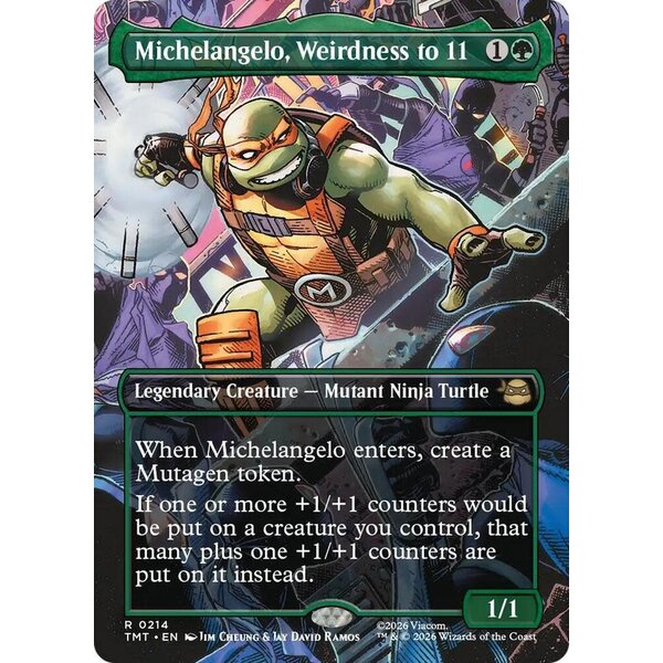 Magic: The Gathering Michelangelo, Weirdness to 11 (Borderless) (214) Lightly Played Foil