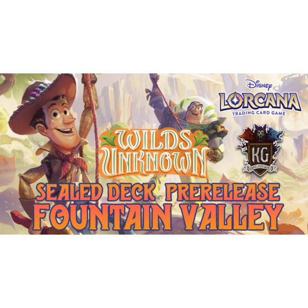Disney Lorcana 5/11/26 Fountain Valley Lorcana Wilds Unknown Sealed Prerelease Event Monday 630 PM