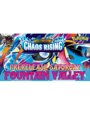 Pokemon 5/9/26 Fountain Valley Pokemon Mega Evolution: Chaos Rising Prerelease Saturday 1 PM