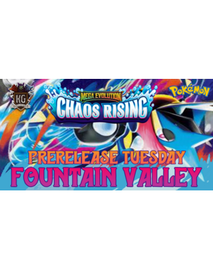 Pokemon 5/12/26 Fountain Valley Pokemon Mega Evolution: Chaos Rising Prerelease Tuesday 630 PM