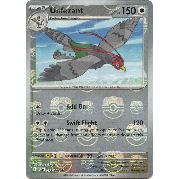 Pokemon Unfezant (Master Ball Pattern) (073) Lightly Played