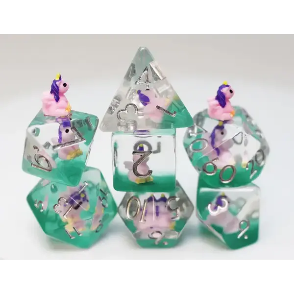 Foam Brain Enchanting Unicorn RPG Dice Set