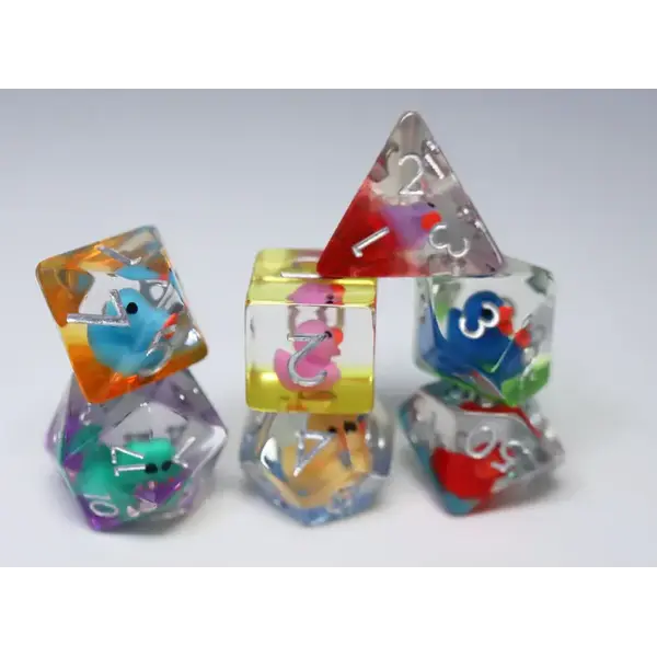 Foam Brain Rainbow Duckies RPG Dice Set
