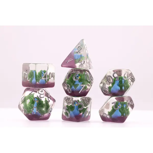 Foam Brain Vibrant Peacock RPG Dice Set