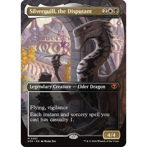 Magic: The Gathering Silverquill, the Disputant (Borderless) (287) Lightly Played Foil