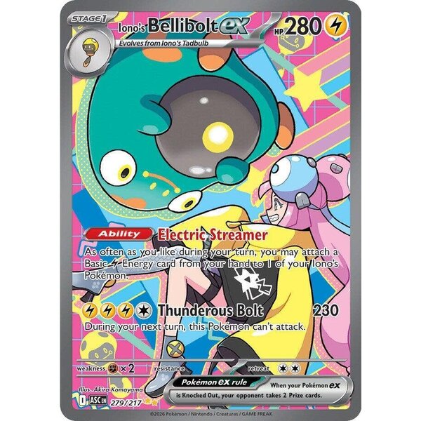Pokemon Iono's Bellibolt ex (279) Near Mint Holofoil