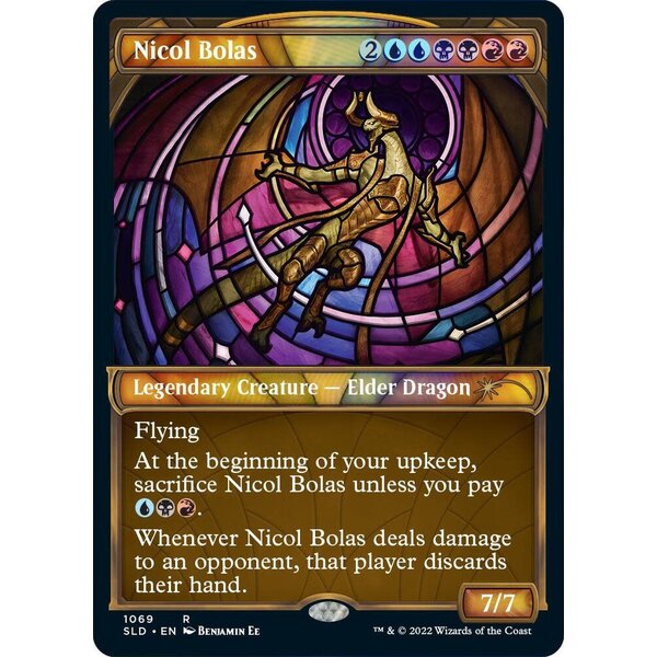 Magic: The Gathering Nicol Bolas (Stained Glass) (Textured Foil) (1069) Lightly Played Foil