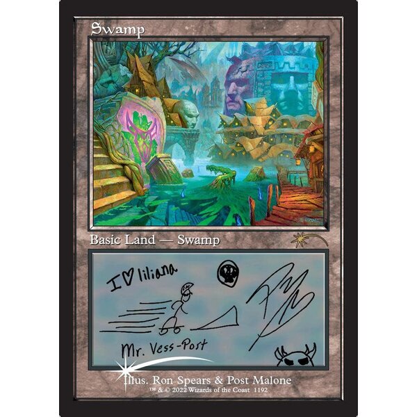 Magic: The Gathering Swamp (Post Malone) (1192) Lightly Played Foil