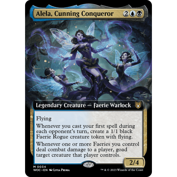 Magic: The Gathering Alela, Cunning Conqueror (Extended Art) (034) Lightly Played Foil