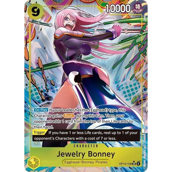 Bandai Jewelry Bonney (Alternate Art) (OP13-108) Near Mint Foil