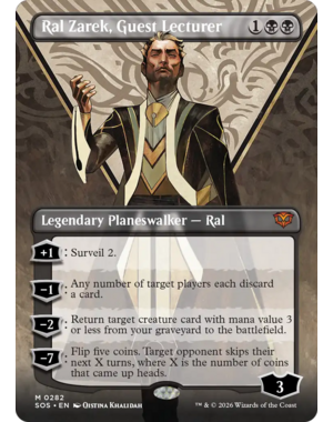 Magic: The Gathering Ral Zarek, Guest Lecturer (Borderless) (282) Lightly Played