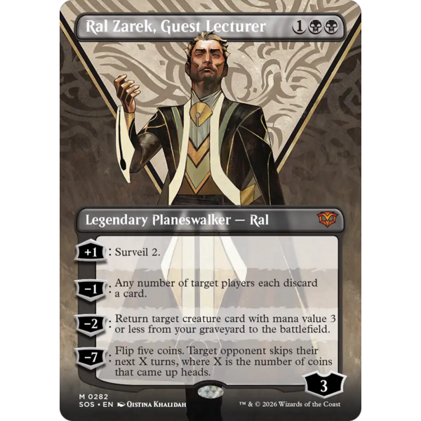 Magic: The Gathering Ral Zarek, Guest Lecturer (Borderless) (282) Lightly Played