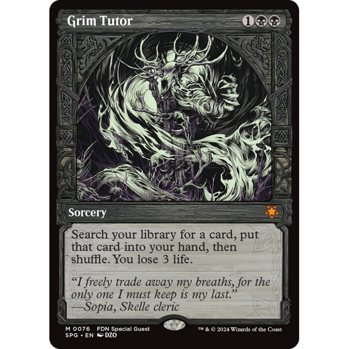 Magic: The Gathering Grim Tutor (Showcase) (076) Lightly Played