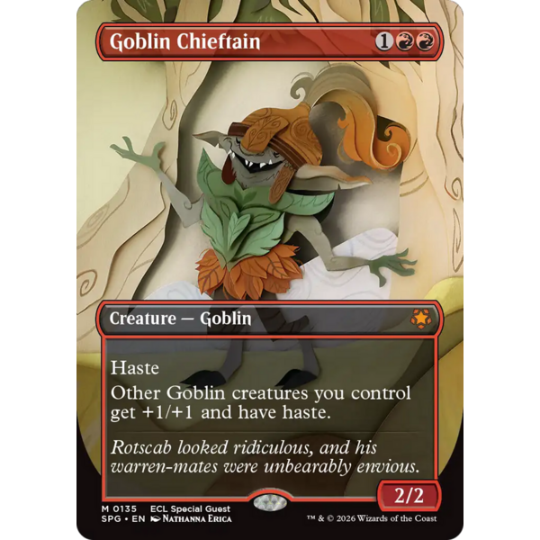 Magic: The Gathering Goblin Chieftain (Borderless) (135) Lightly Played
