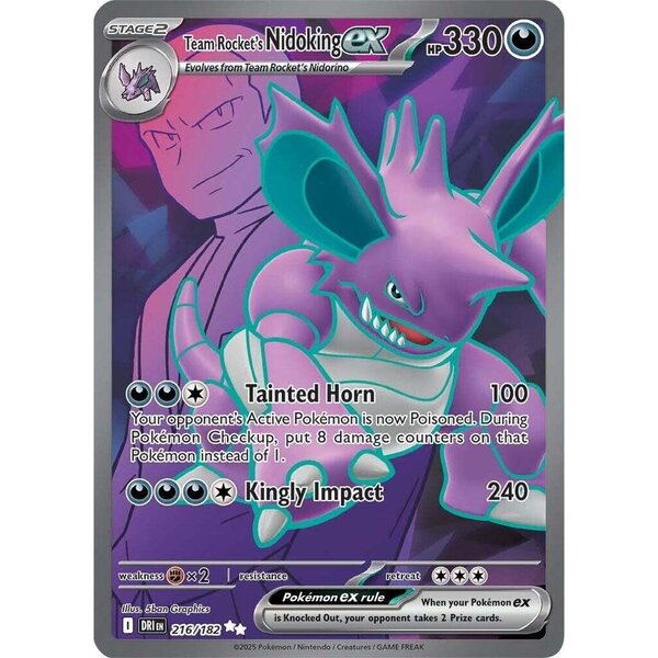 Pokemon Team Rocket's Nidoking ex (216) Lightly Played Holofoil