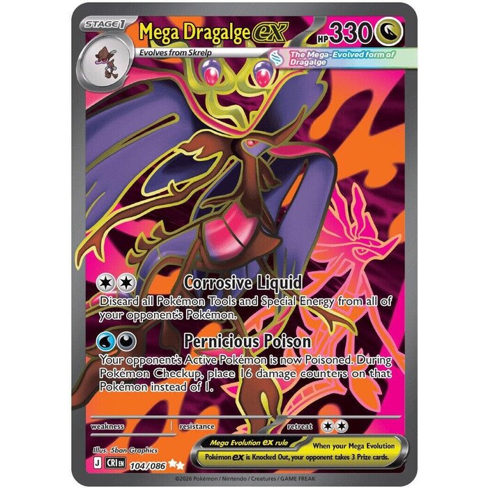 Pokemon Mega Dragalge ex (104) Lightly Played Holofoil