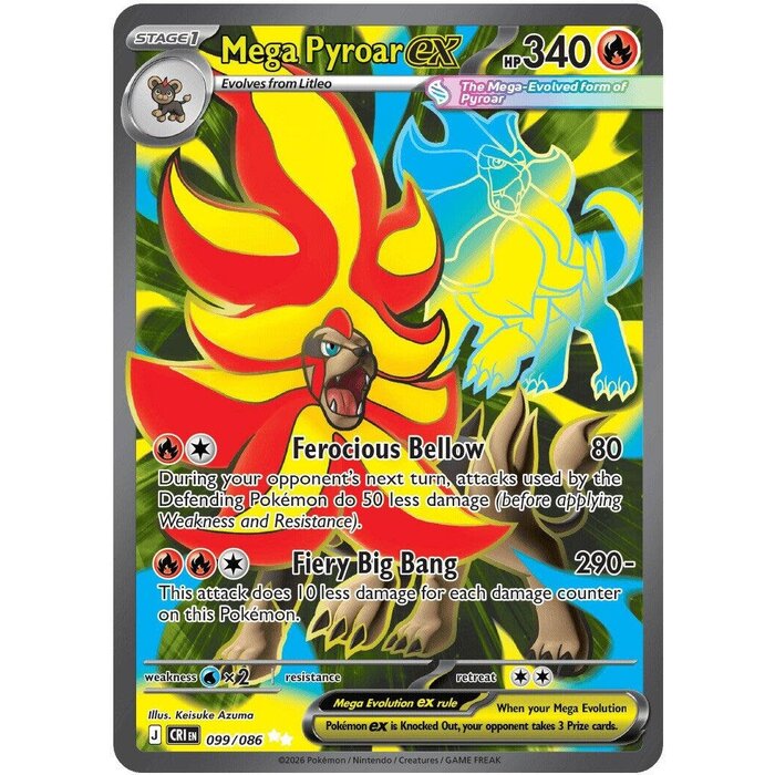 Pokemon Mega Pyroar ex (099) Lightly Played Holofoil
