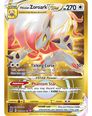 Pokemon Hisuian Zoroark VSTAR (Secret) (213) Lightly Played Holofoil