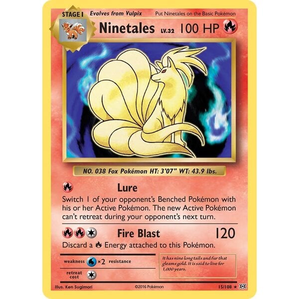 Pokemon Ninetales (015) Lightly Played Reverese Holofoil