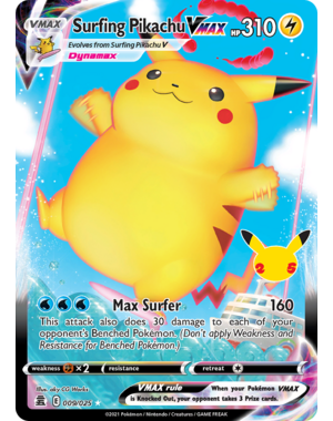Pokemon Surfing Pikachu VMAX (009) Lightly Played Holofoil