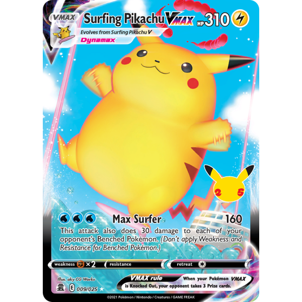 Pokemon Surfing Pikachu VMAX (009) Lightly Played Holofoil