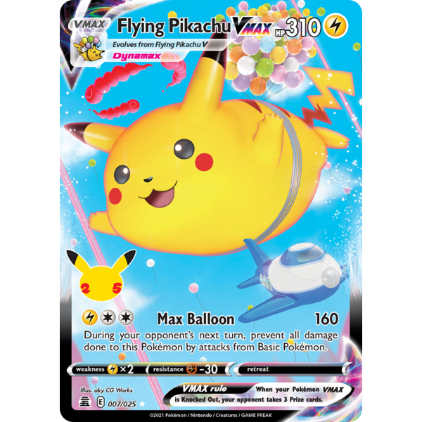 Pokemon Flying Pikachu VMAX (007) Lightly Played Holofoil