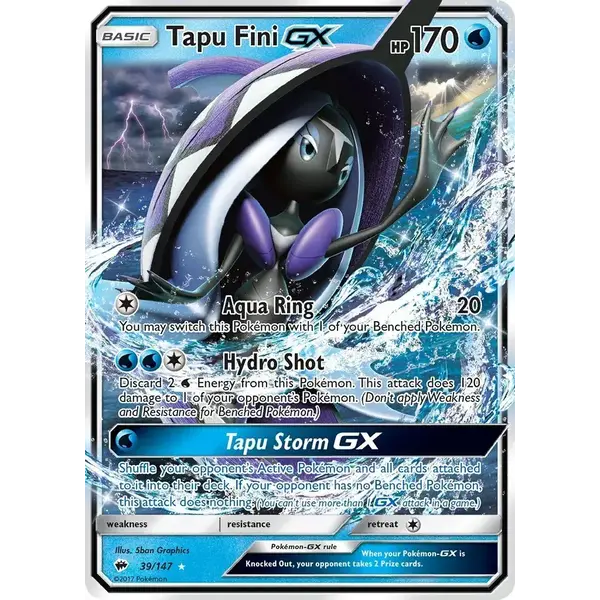 Pokemon Tapu Fini GX (039) Lightly Played Holofoil