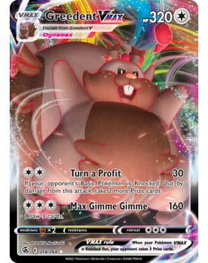 Pokemon Greedent VMAX (218) Lightly Played Holofoil