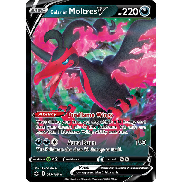Pokemon Galarian Moltres V (097) Lightly Played Holofoil