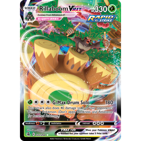 Pokemon Rillaboom VMAX (023) Lightly Played Holofoil