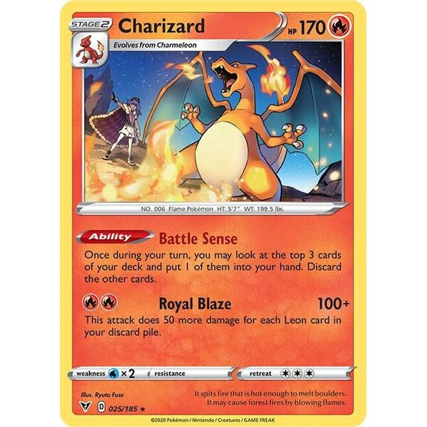 Pokemon Charizard (Cracked Ice Holo) (025) Lightly Played Holofoil