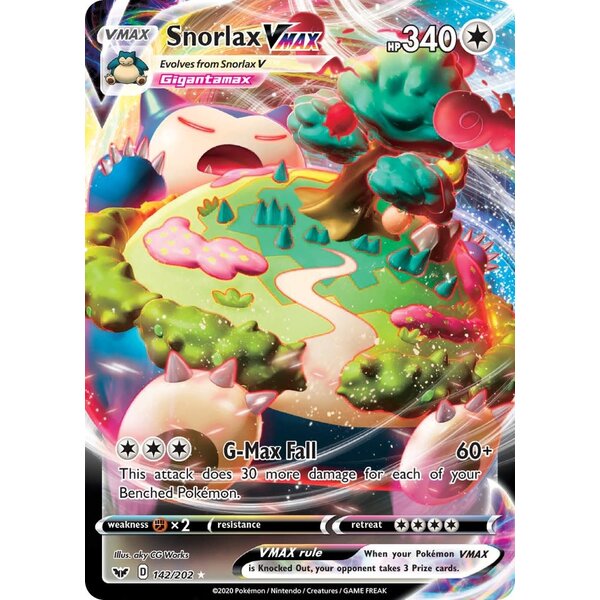Pokemon Snorlax VMAX (142) Near Mint Holofoil