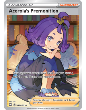 Pokemon Acerola's Premonition (TG24) Lightly Played Holofoil