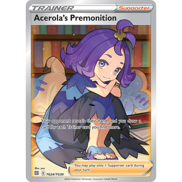 Pokemon Acerola's Premonition (TG24) Lightly Played Holofoil