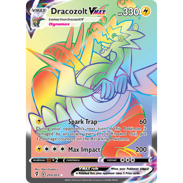 Pokemon Dracozolt VMAX (Secret) (210) Lightly Played Holofoil